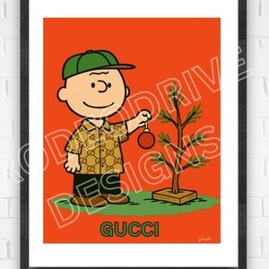Charlie Brown X Gucci Christmas 11X14 Art Print Charlie Brown Christmas Tree